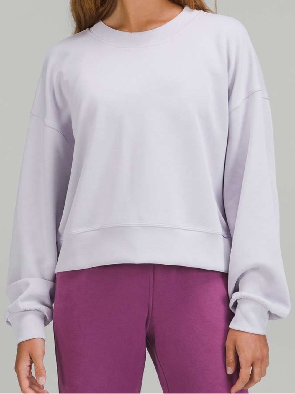 Lululemon Perfectly Oversized Cropped Crew Softstreme Lavender size 8 W3EZLS
